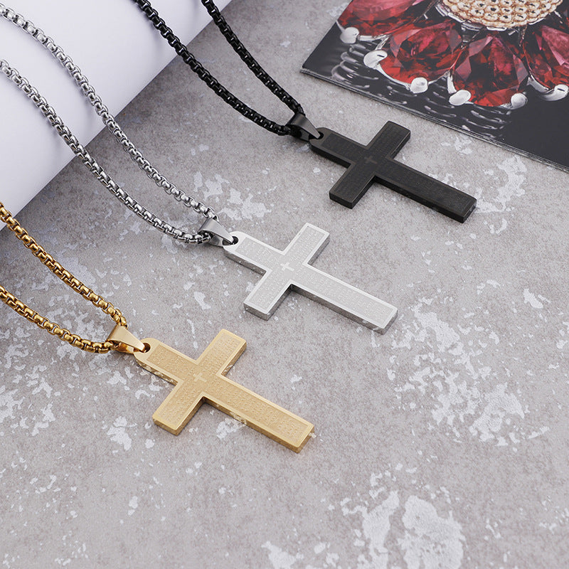 Jewelry: Eternal Faith Stainless Steel Cross Pendant