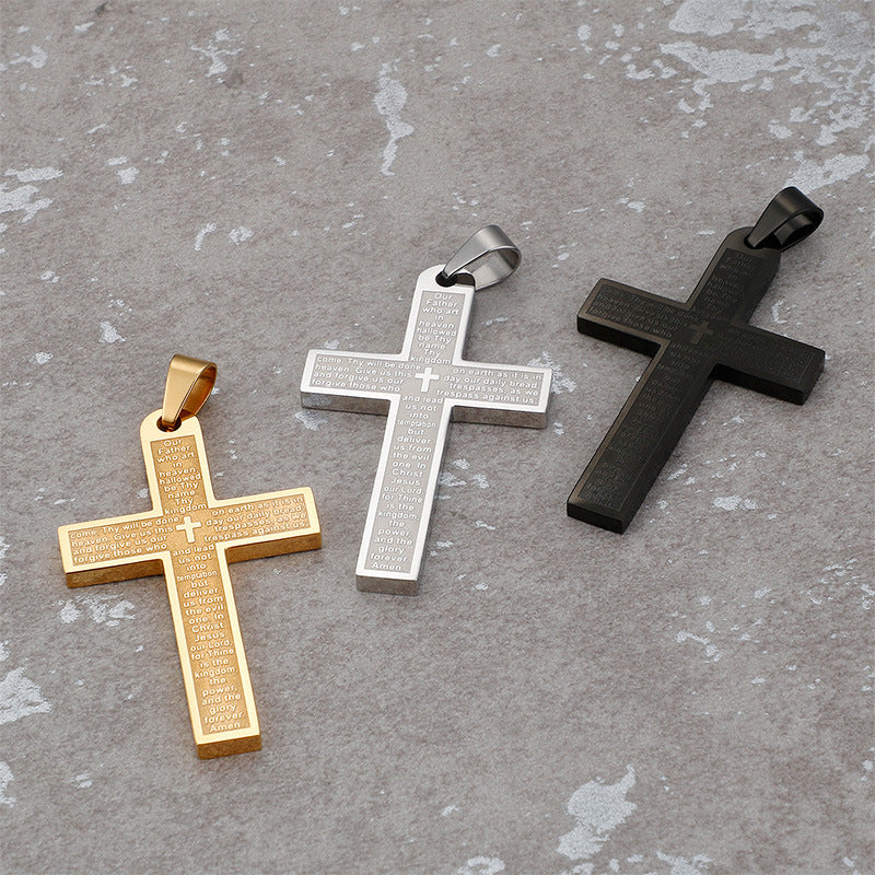 Jewelry: Eternal Faith Stainless Steel Cross Pendant