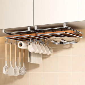 Home: Multifunctional Stainless Steel Cabinet Hanging Organizer 2Pcs Combo