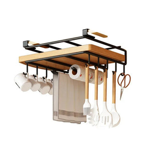 Home: Multifunctional Stainless Steel Cabinet Hanging Organizer (With Hooks)