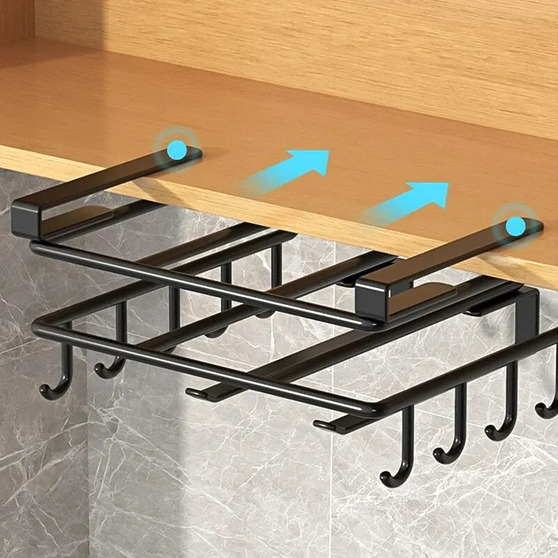 Home: Multifunctional Stainless Steel Cabinet Hanging Organizer (With Hooks)