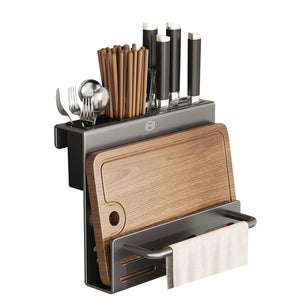 Home: Kitchen Storage Utensils Tool Rack (Screwless Wall-Mounted)