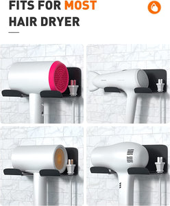 Home: Universal Adhesive Hair Dryer Rack Organizer (Screwless Wall-Mounted)