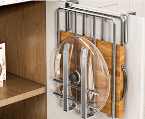 Home: Multifunctional Stainless Steel Cabinet Hanging Organizer 2Pcs Combo