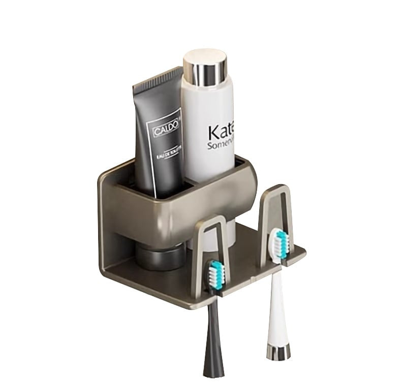 Home: Universal Adhesive Hair Dryer Toothbrush Rack 2Pcs Combo (Screwless Wall-Mounted)
