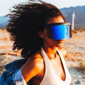 Sunglasses: Oversize Novelty Lens Shield Visor