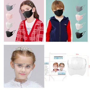 Masks: Nano Silver Fibre Face Mask & Face Shield Glasses Children Combo