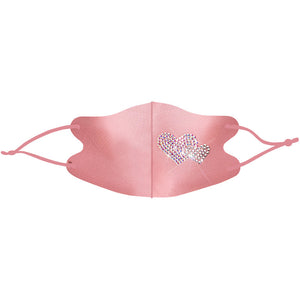 Masks: Ice Cooling Microfibre Sparkling Rhinestone 3D Mask (pink) - Heart V2
