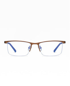 Glasses: Anti Blue Light Ultra Slim Half Metal Frame