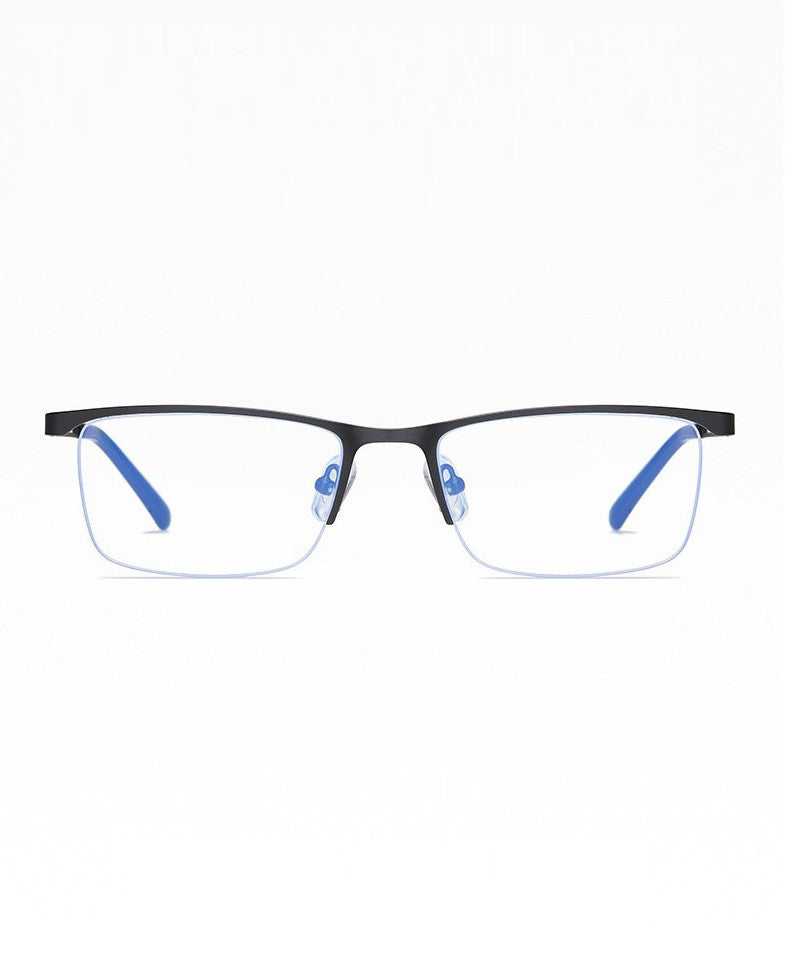 Glasses: Anti Blue Light Ultra Slim Half Metal Frame