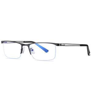 Glasses: Anti Blue Light Ultra Slim Half Metal Frame