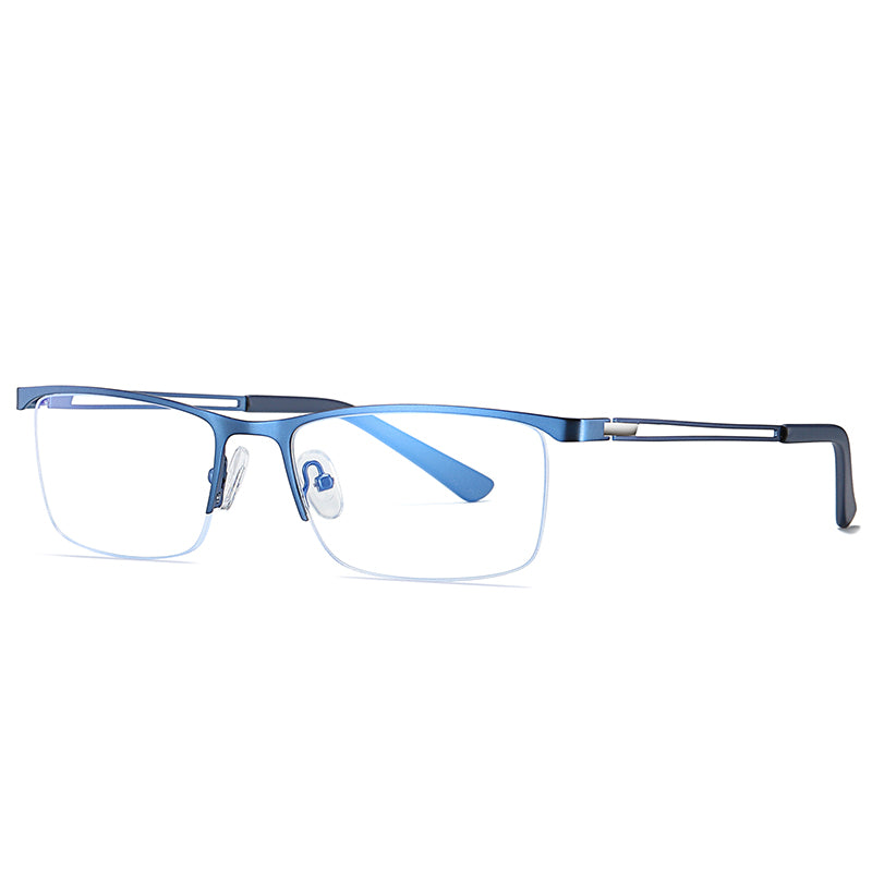 Glasses: Anti Blue Light Ultra Slim Half Metal Frame