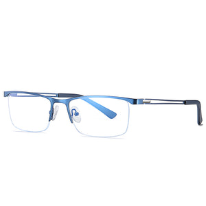 Glasses: Anti Blue Light Ultra Slim Half Metal Frame