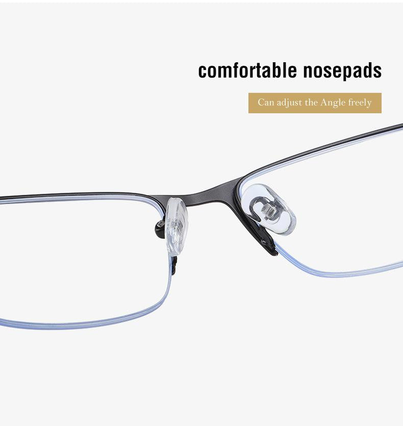 Glasses: Anti Blue Light Ultra Slim Half Metal Frame