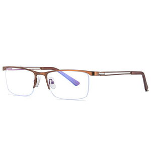 Glasses: Anti Blue Light Ultra Slim Half Metal Frame