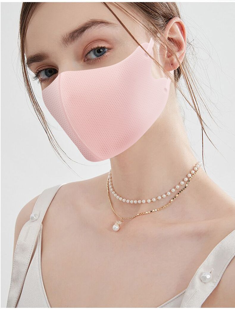 Masks: Nano Silver Cooling Fibre 3D Adjustable Face Mask (3pcs - pink) V4P