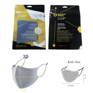 Masks: Kids Nano Silver Cooling Fibre Adjustable 3D Face Mask (3pcs) V6