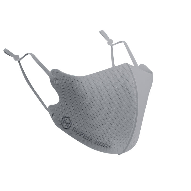 Masks: Nano Silver Cooling Fibre 3D Adjustable Face Mask (3pcs - grey) V4G