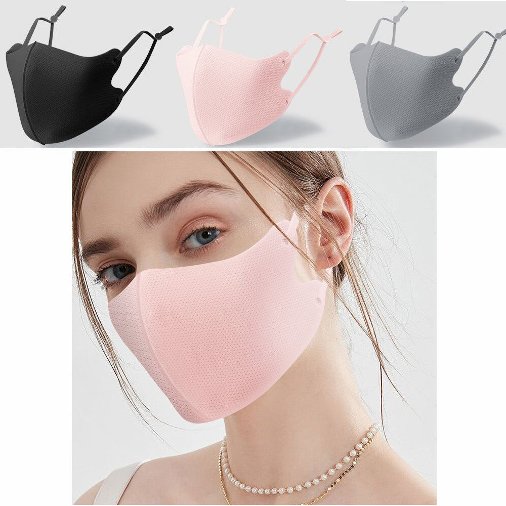 Masks: Nano Silver Cooling Fibre Adjustable 3D Face Mask (3pcs assorted) - V4