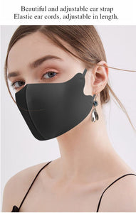 Masks: Nano Silver Cooling Fibre 3D Adjustable Face Mask (3pcs - black) V4B