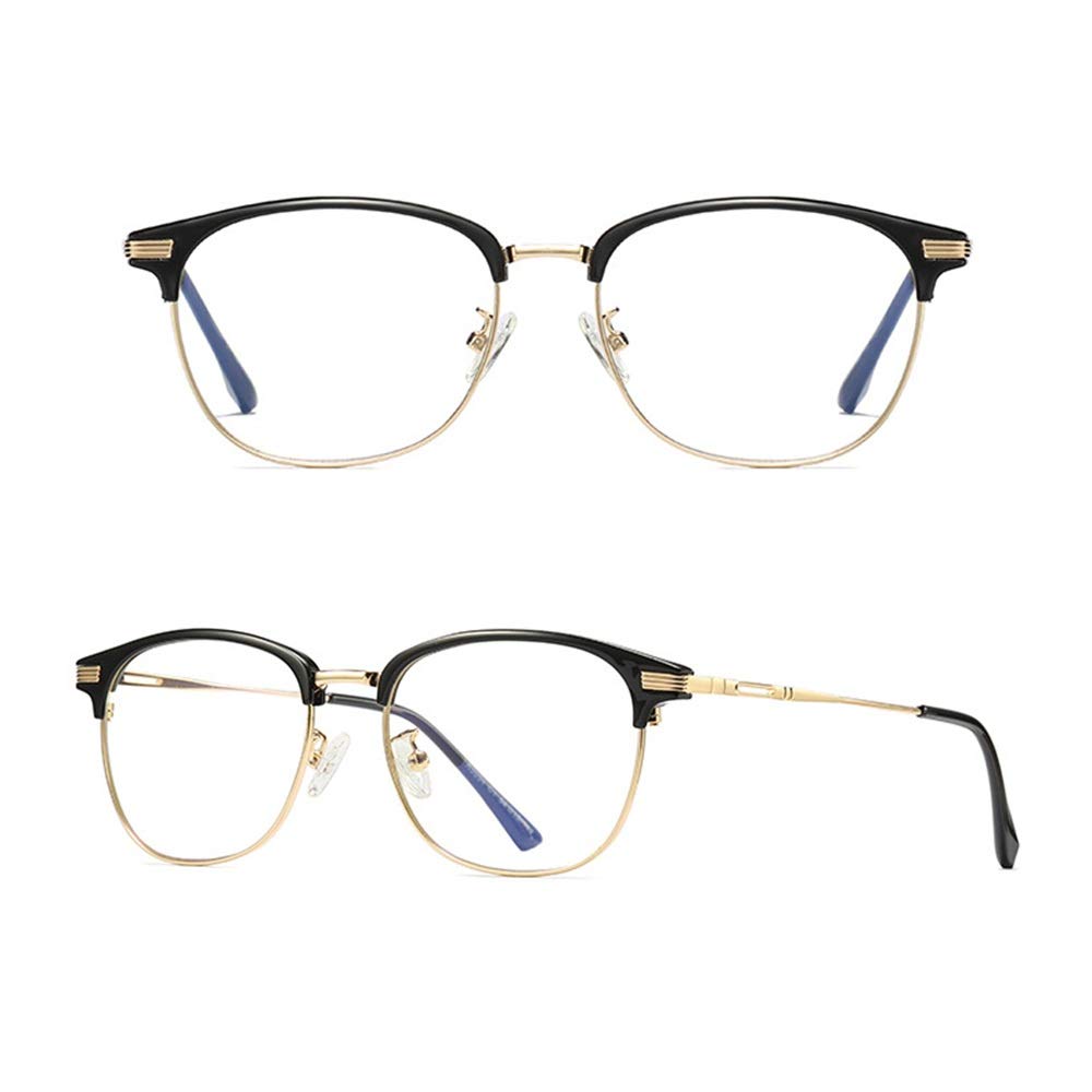 Glasses: Anti-Blue Light Classic Half Rim Metal Frame