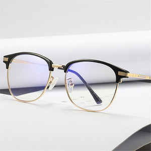 Glasses: Anti-Blue Light Classic Half Rim Metal Frame