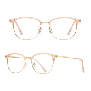 Glasses: Anti-Blue Light Classic Half Rim Metal Frame