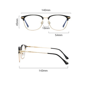 Glasses: Anti-Blue Light Classic Half Rim Metal Frame