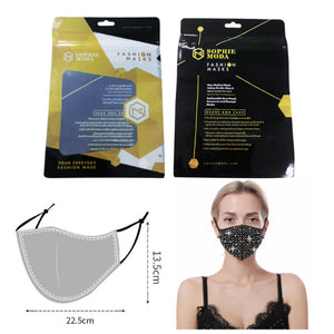 Masks: Ice Cooling Microfibre Sparkling Rhinestone 3D Face Mask (2pcs) - Starry