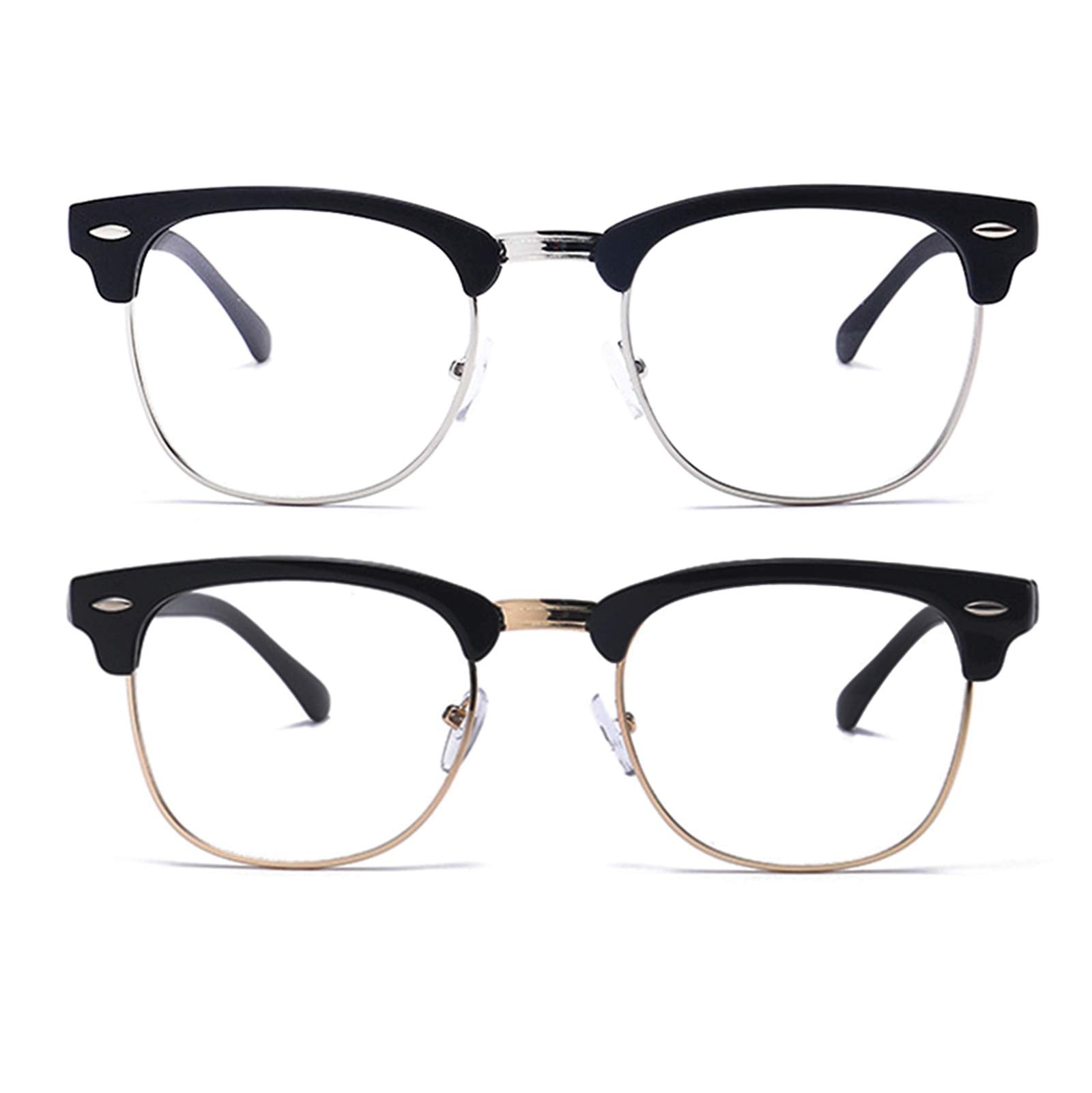 Glasses: Anti-Blue Light Classic Half Rim Optical Frame