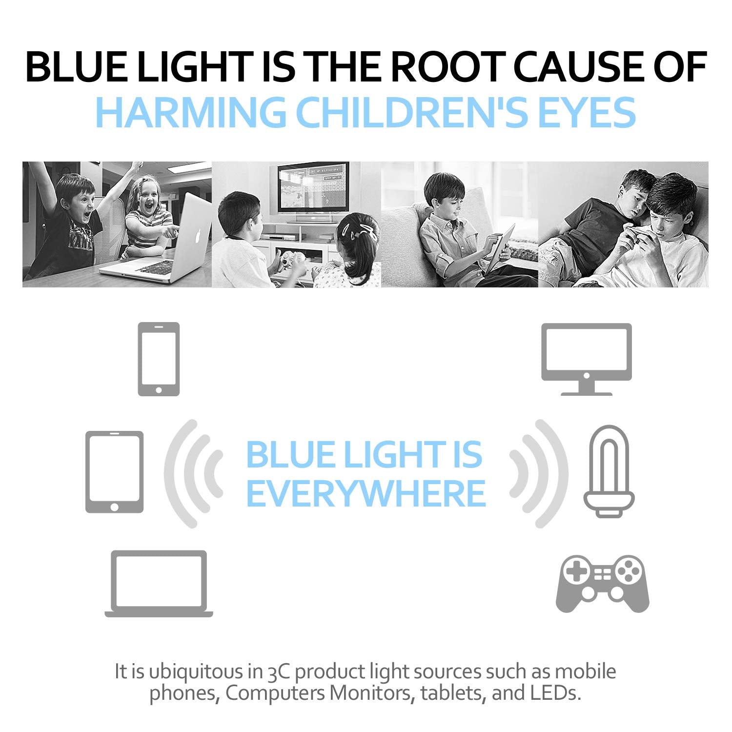 Glasses: Anti-Blue Light Children Novelty Silicone Frame