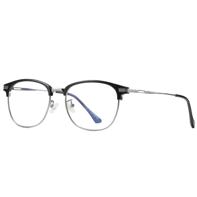 Glasses: Anti-Blue Light Classic Half Rim Metal Frame