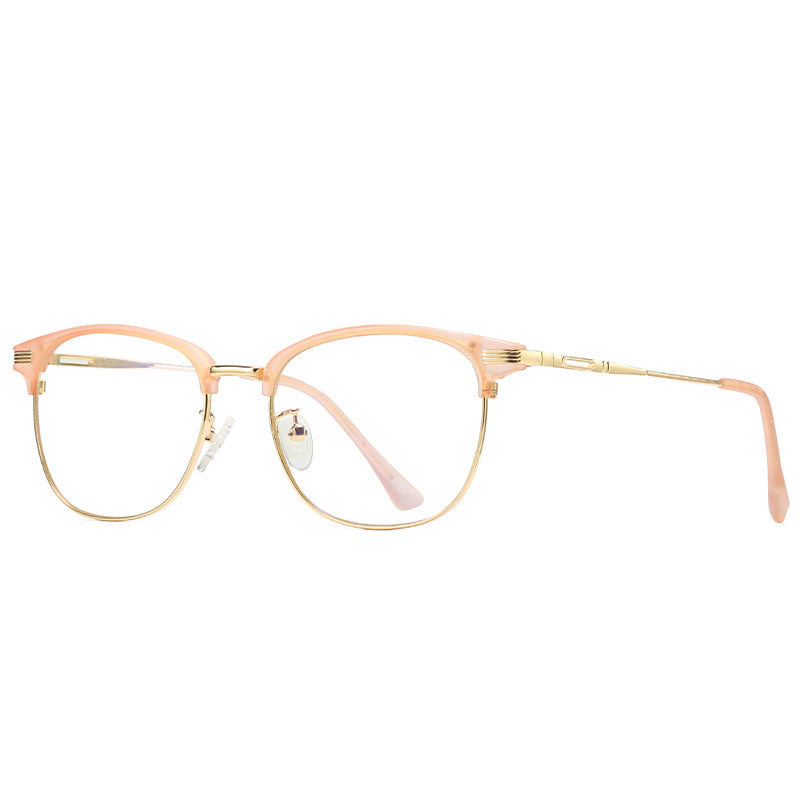 Glasses: Anti-Blue Light Classic Half Rim Metal Frame