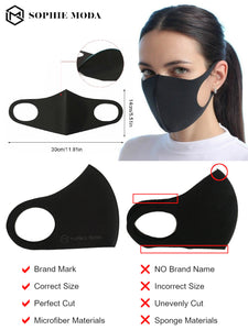 Masks - Ice Cooling Microfibre Washable 3D Face Mask (3pcs) Black